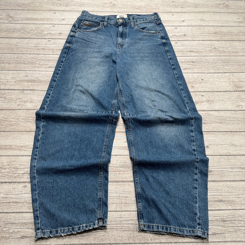 BDG Jeans Women's 29 Blue Denim Cinch Back High Rise Wide Leg Baggy Streetwear